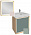 Комплект мебели 65 см Jacob Delafon Rythmik Pure с раковиной EVN112-00, тумбой EB1770-M47, зеркалом EB1772-M47, матовый оливковый