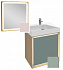 Комплект мебели 65 см Jacob Delafon Rythmik Pure с раковиной EVN112-00, тумбой EB1770-M47, зеркалом EB1772-M47, матовый оливковый